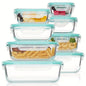8pcs BPA-Free Glass Food Storage Containers with Leak-Proof Locking Lids – Microwave, Oven, Freezer & Dishwasher Safe – Perfect for Meal Prep, Snacks, Fruits & Veggies