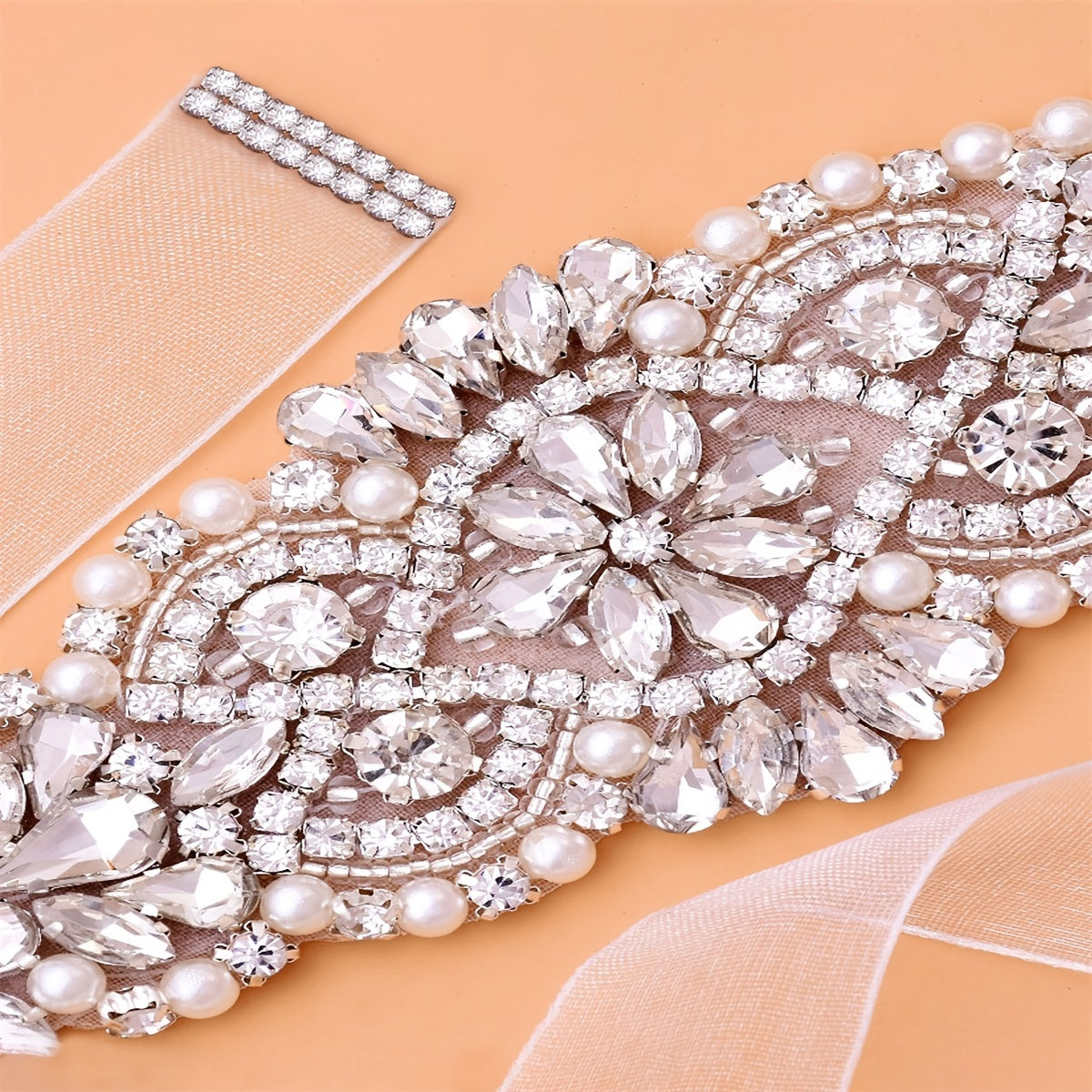 Rhinestone Bridal Belt Wedding Dress Waist Chain Sash Faux Pearl Beaded Belt Handcrafted Wedding Accessories For Bridesmaid
