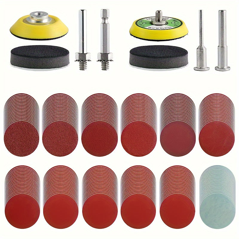 244pcs/set Advanced Aluminum Oxide Grinding Discs- 2 Quick Replacement Systems, Grain Range 80-3000-Durable Discs, Easy to Polish Metal, Wood, Glass and Car - Drill Bits and Grinder Accessories, Used for Polishing, Such as Pl