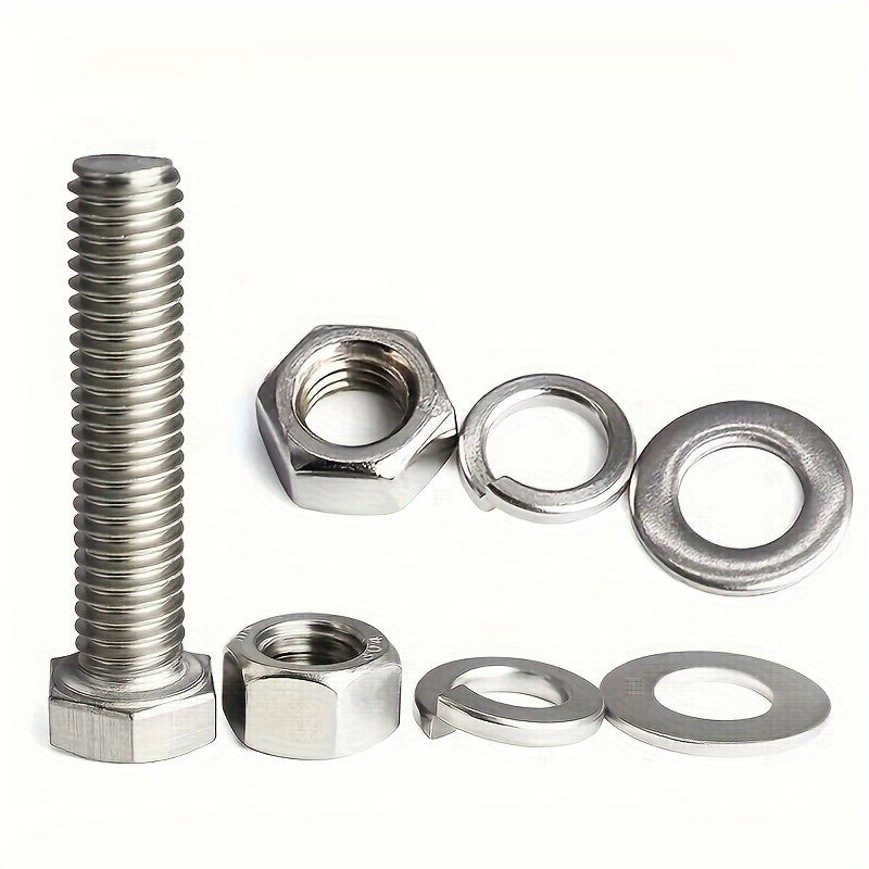 [Customer Favorite] 240pcs Stainless Steel Hex Bolt & Nut Set - Durable, Corrosion-Resistant with M4/M5 Sizes, Washers Included for Versatile Use