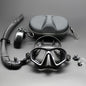 Wet Low Volume Freediving Mask Tempered Glass J-type Adults Diving Mask Snorkel Set with Camera Mount Black