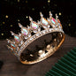 1pc Luxurious Golden-Plated Alloy Bridal Tiara with Sparkling Red Rhinestones - Elegant Boho Style Wedding Headpiece, Glamorous Hair Accessory for Ceremonies & Receptions, Sophisticated Look for Women, Photography Headpiece|E