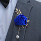 1pc High-end Faux Pearl & Rose Bud Boutonniere For Wedding Party Prom Decorations