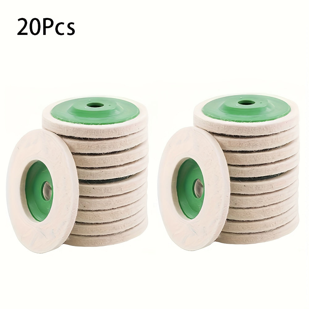 10/20pcs Polishing Wheel Grinding Disc Diameter 100mm High-density Fine White Pad Industrial Felt Wheel