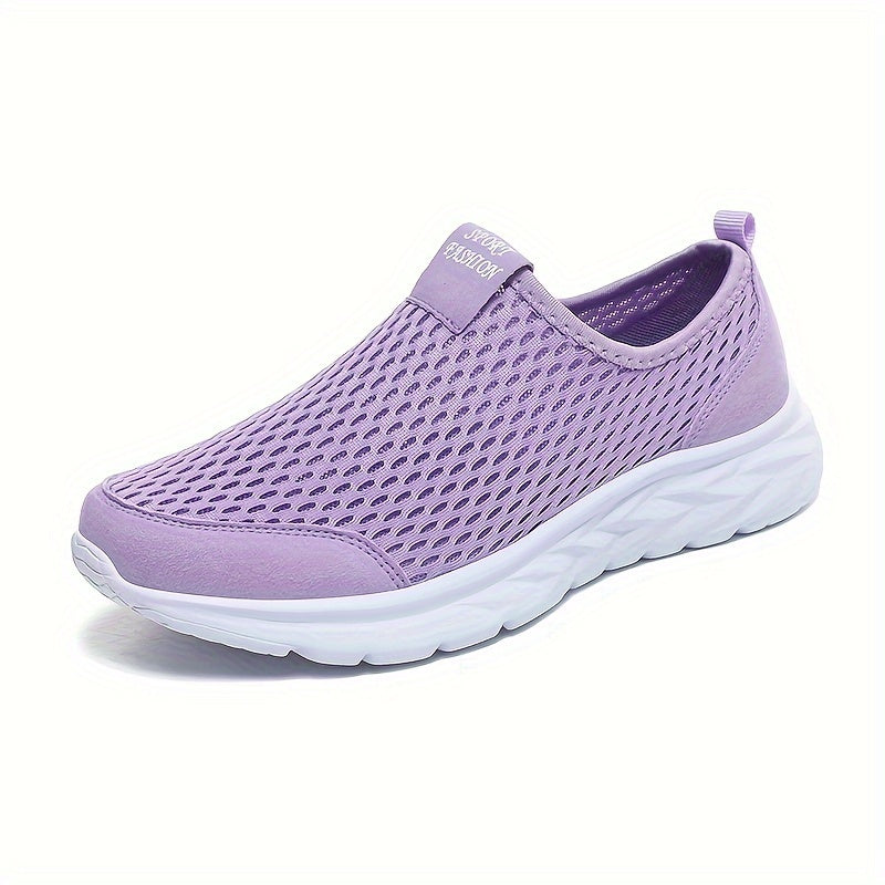 Women's Breathable Mesh Sneakers - Lightweight, Slip-On Casual Shoes with Soft EVA Sole for Summer Comfort