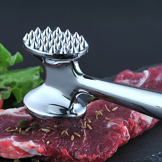 Premium Stainless Steel Meat Tenderizer Mallet with Non-Slip Handle - Dual Nail Design for Effortless Tenderizing of Steak, Chicken & Fish - Essential Kitchen Tool