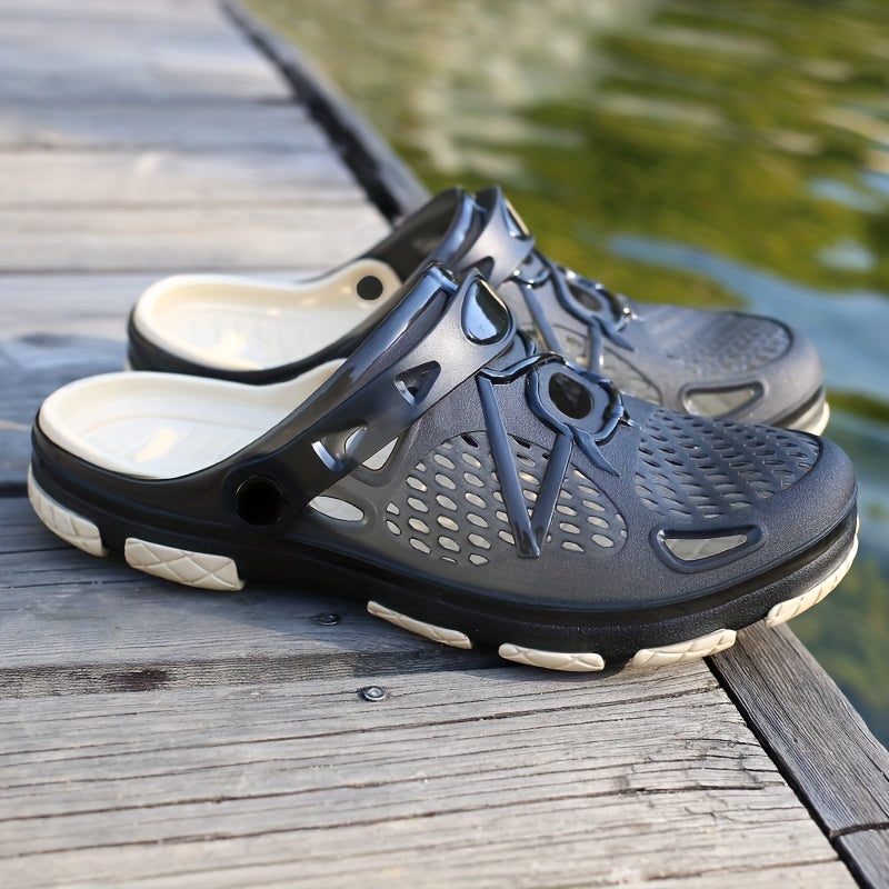Men's Trendy Breathable Clogs, Comfy Non Slip Durable EVA Slippers For Men's Outdoor Activities