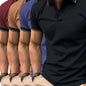 4pcs Comfy Short Sleeve Button Up Lapel Shirt for Men, Golf Sports, Gift Idea