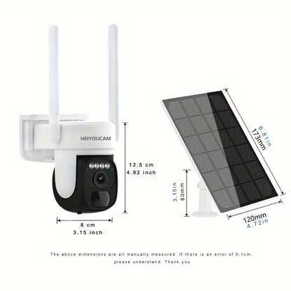 2K Pan Tilt 360° Solar-Powered Outdoor Wireless Security Camera With 3MP Color Night Vision, 2-Way Talk, Motion Detection, Perfect Gift For Birthdays, Easter, President's Day, Boys & Girlfriends
