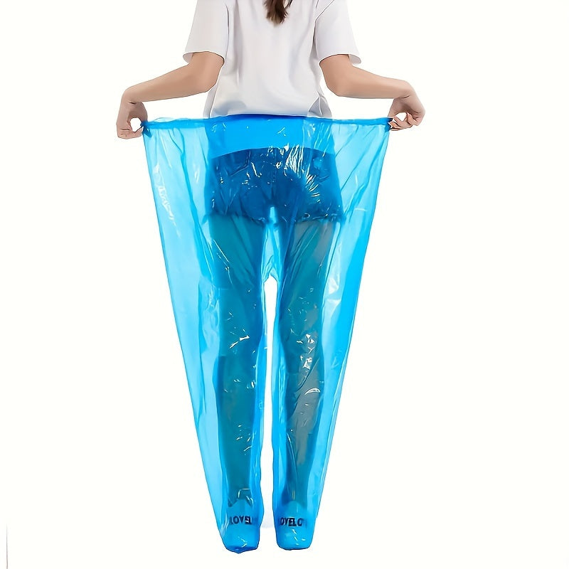 One-Size Fits All Transparent Rain Pants - Durable PE Material, Perfect for Travel & Outdoor Adventures