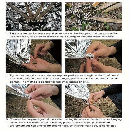 4-Pack Emergency Mylar Thermal Blankets - Durable PET Material, Heat Retention, Survival Space Blankets for Outdoor Adventures, Natural Disasters, First Aid Rescue, Waterproof, Reflective Safety Gear