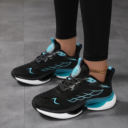 Women's Breathable Mesh Platform Sneakers, Casual Lace Up Outdoor Shoes, Comfortable Low Top Running Shoes plus size