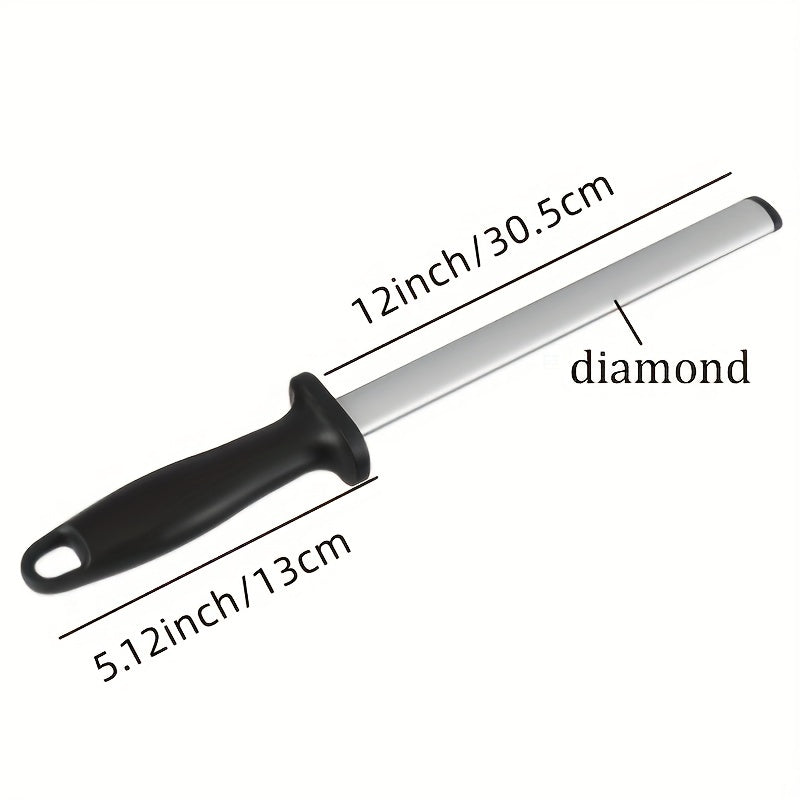 30.48 Cm Diamond Carbon Steel Professional Knife Sharpener Rod, Kitchen Or Hunting Master Chef, Hunter Or Gourmet Blade Sharpening Rod/Stick