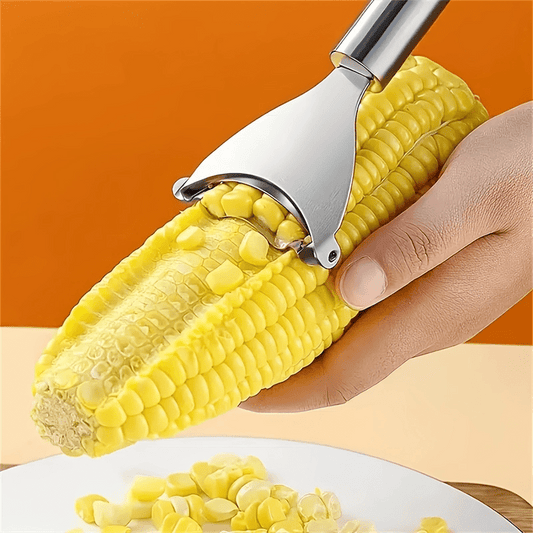 Ergonomic Stainless Steel Corn Peeler - Easy-Grip Cob Remover & Kernel Stripper, Dishwasher Safe Kitchen Gadget
