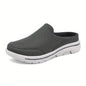 PLUS SIZE Men's Trendy Solid Woven Knit Breathable Slip On Mule Shoes, Comfy Non Slip Soft Sole Slippers For Men's Outdoor Activities