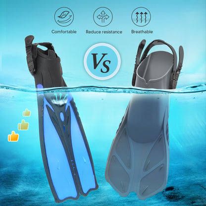 Professional Adult Diving Fins, Full Foot Silicone, Anti-Slip, Non-Deformable, with Portable Mesh Bag, Ideal for Swimming & Underwater Exploration, Perfect Gift for Easter, Father'S Day, Independence Day, Thanksgiving, Christ