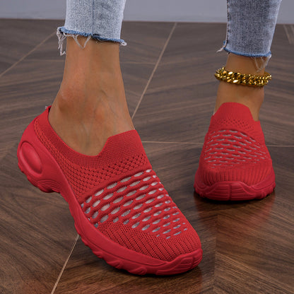 Women's Breathable Mesh Mule Sneakers, Casual Slip On Outdoor Shoes, Comfortable Sock Shoes plus size