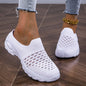 Women's Breathable Mesh Mule Sneakers, Casual Slip On Outdoor Shoes, Comfortable Sock Shoes plus size