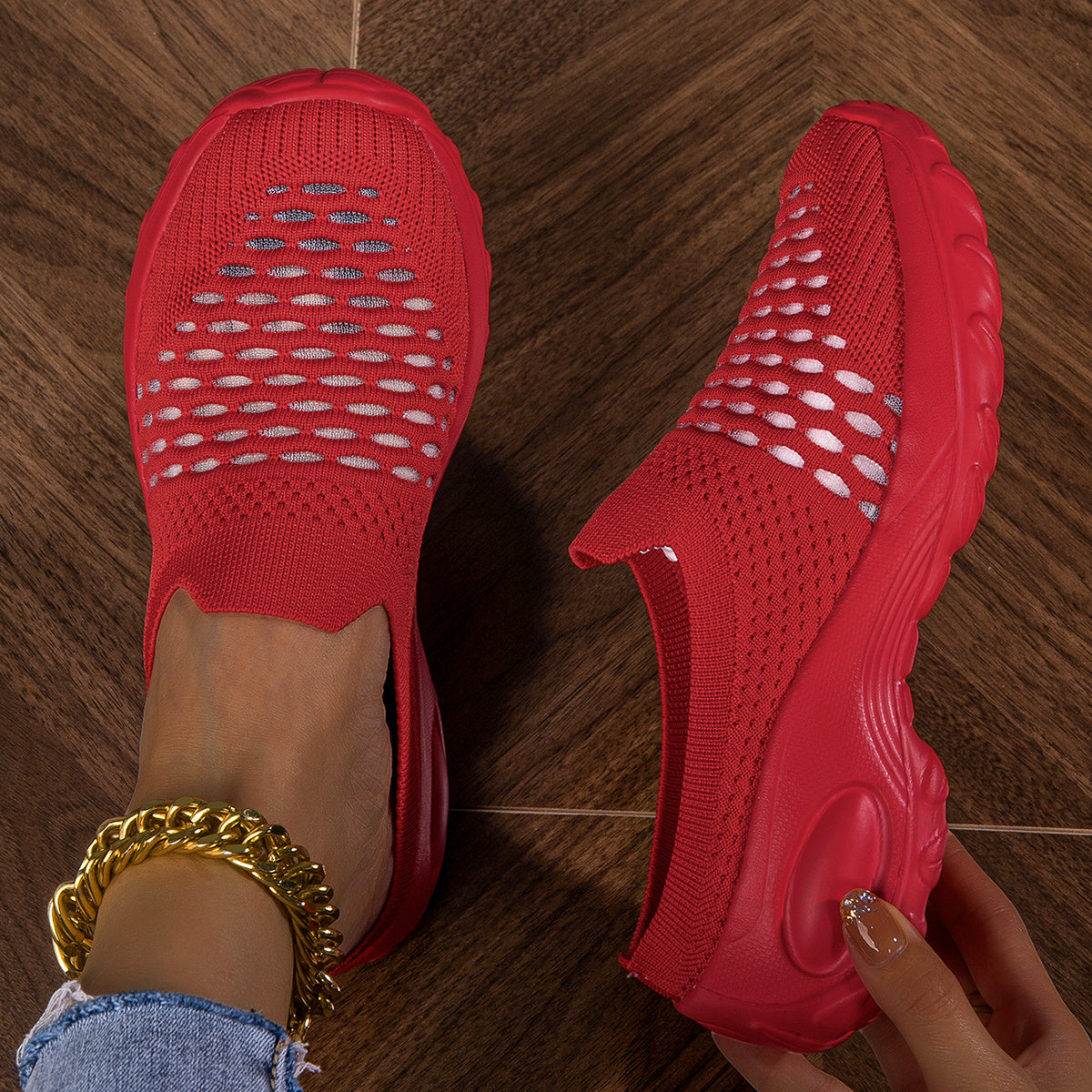 Women's Breathable Mesh Mule Sneakers, Casual Slip On Outdoor Shoes, Comfortable Sock Shoes plus size