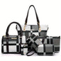6pcs Womens Handbags Tote Bags Shoulder Bag Leather Purses Satchel Bag Top-Handle Handbag Crossbody Bag Wallet Clutch