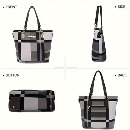 6pcs Womens Handbags Tote Bags Shoulder Bag Leather Purses Satchel Bag Top-Handle Handbag Crossbody Bag Wallet Clutch