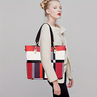 6pcs Womens Handbags Tote Bags Shoulder Bag Leather Purses Satchel Bag Top-Handle Handbag Crossbody Bag Wallet Clutch