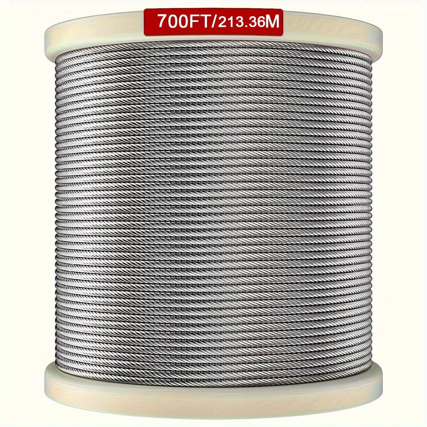 1000ft T316 Stainless Steel 1/8" Wire Rope, Marine Grade Cable for Deck Railing, 7x7 Strand Outdoor Cable Railings, Weather-Resistant Aircraft Cable for DIY Balustrade, Garden & Yard