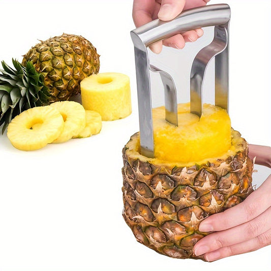 1pc Easy-to-Use Pineapple Corer Slicer - Durable Stainless Steel, Comfort Grip Handle - Ideal for Home & Kitchen, Restaurant Use