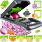 Vegetable Chopper, Pro Onion Chopper, 16 In 1Multifunctional Food Chopper, Kitchen Vegetable Slicer Dicer Cutter, Veggie Chopper With 8 Blades, Carrot Chopper With Container (Grey)