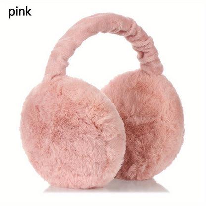 Unisex Faux Fur Earmuffs - Soft Plush Ear Warmers, Foldable Coldproof Ear Muffs, Stretch Fit, Machine Washable for Winter Outdoor Use
