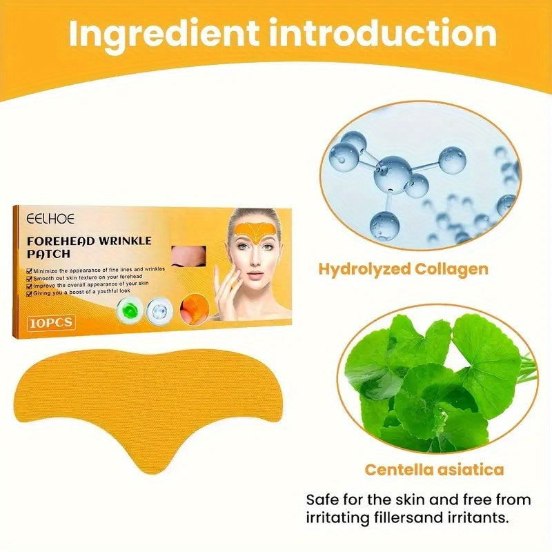 10pcs Forehead Firming Patches - Instantly Smooth & Soften, Dramatically Lift & Tighten Skin - Targets Forehead for a Youthful Glow