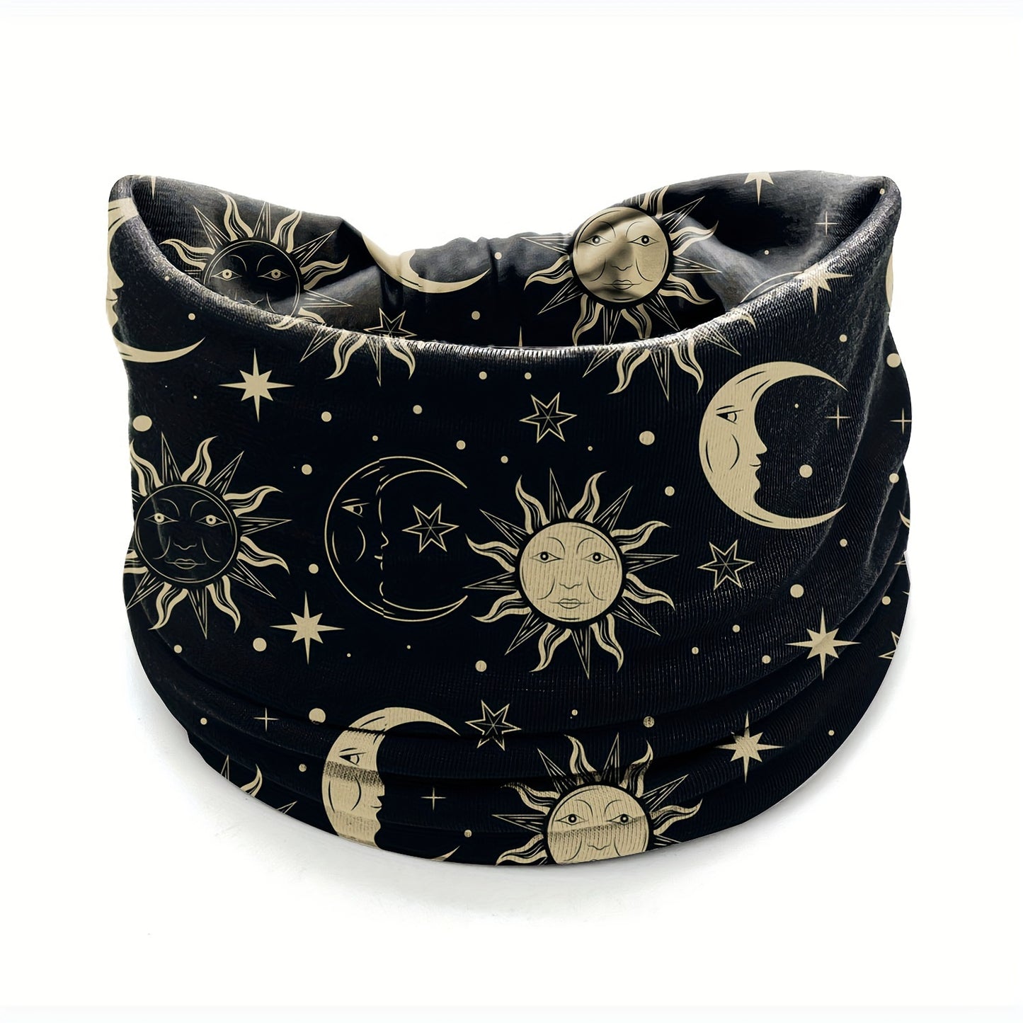 4pcs/Set Moon & Sun Pattern Sports Headband With Anti Slip Knotting, Valentine'S Day Gifts Wide & Soft Fashionable Bohemian Headbands-Elastic Yoga Hair Mask, Non Slip Headbands For Running Sports, Yoga Turban Hair Bands-Hair