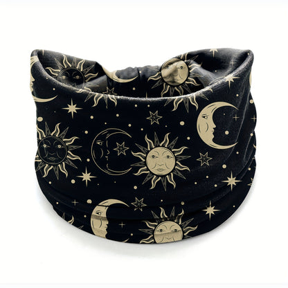 4pcs/Set Moon & Sun Pattern Sports Headband With Anti Slip Knotting, Valentine'S Day Gifts Wide & Soft Fashionable Bohemian Headbands-Elastic Yoga Hair Mask, Non Slip Headbands For Running Sports, Yoga Turban Hair Bands-Hair