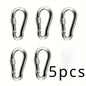 5 Pack M6 Stainless Steel Carabiners - Heavy Duty Spring Snap Hooks for Camping, Hiking, Hammocks, Gym, Outdoor Activities - Metal Screw Gate Carabiners for Secure Attachment
