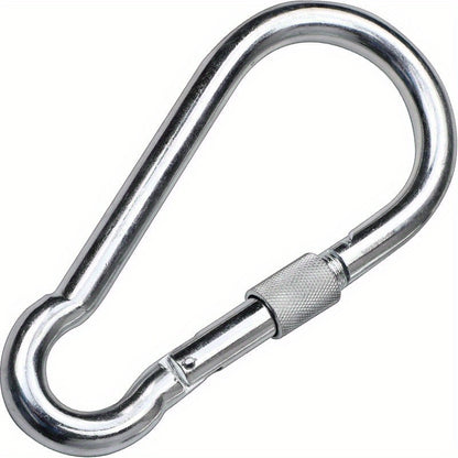 5 Pack M6 Stainless Steel Carabiners - Heavy Duty Spring Snap Hooks for Camping, Hiking, Hammocks, Gym, Outdoor Activities - Metal Screw Gate Carabiners for Secure Attachment