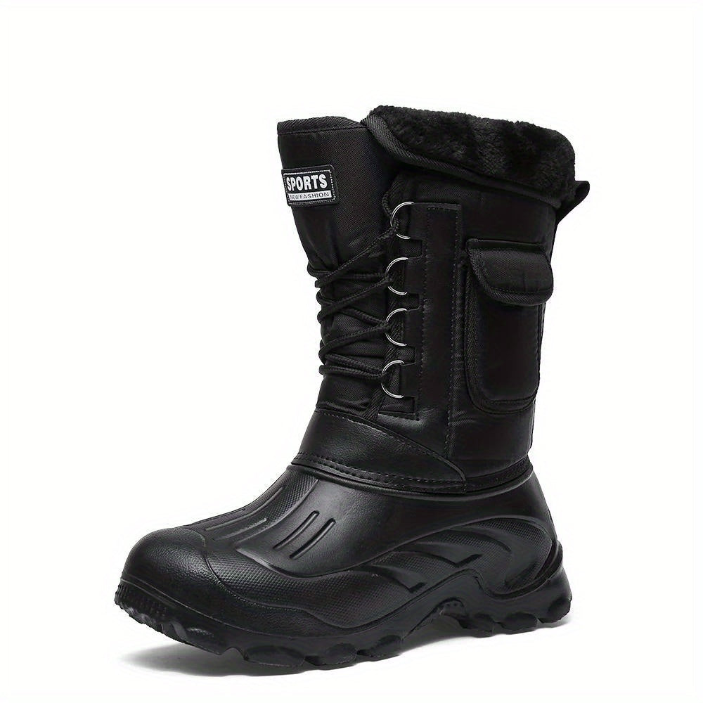 2024 New Men's Winter Boots - Waterproof, High-Top for Outdoor Activities, Fishing & Snow Work with Durable Rubber Sole