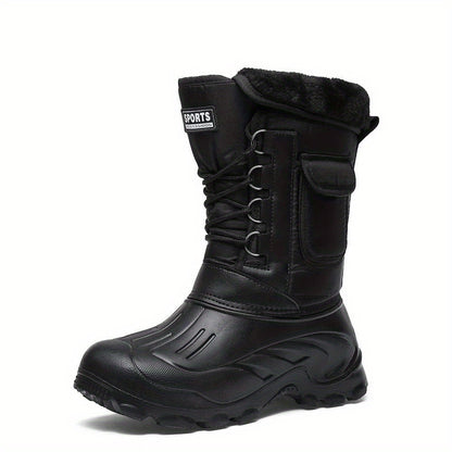 2024 New Men's Winter Boots - Waterproof, High-Top for Outdoor Activities, Fishing & Snow Work with Durable Rubber Sole