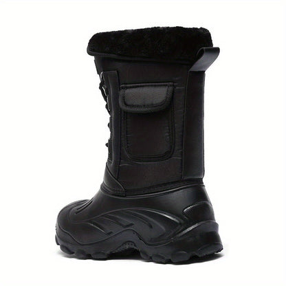 2024 New Men's Winter Boots - Waterproof, High-Top for Outdoor Activities, Fishing & Snow Work with Durable Rubber Sole