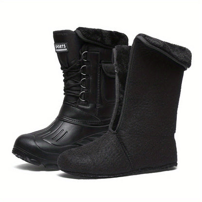 2024 New Men's Winter Boots - Waterproof, High-Top for Outdoor Activities, Fishing & Snow Work with Durable Rubber Sole