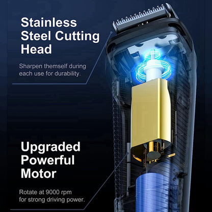 USB Rechargeable Hair Clippers for Men, Cordless Electric Haircutting & Grooming Kit, ABS Body, with 400mAh Lithium Battery, 3mm-12mm Guide Combs, Barber Comb, Cleaning Brush, Hair Clipper, for Salon & Home Use