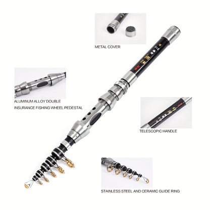 Compact and Powerful Carbon Telescopic Fishing Rod - Perfect for Saltwater Fishing!