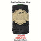 9KM Braided Kevlar Line, Black 22.68-680.39 KG Fishing Assist Rope, High Strength Kite Flying Line, Outdoor Camping Hiking Refractory Rope