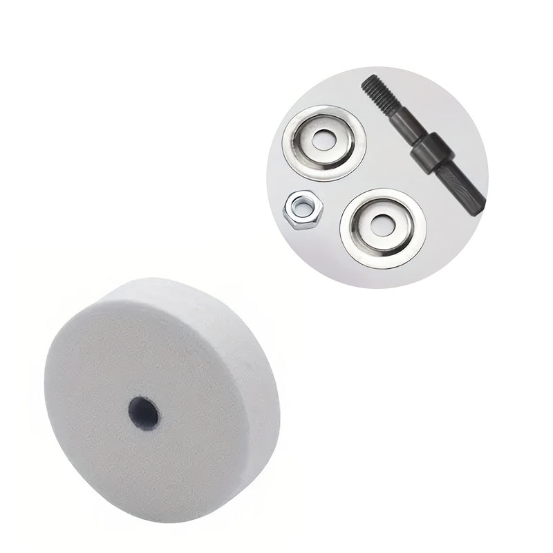 8pcs Grinding Buffing Wheel Kit - 7.62 cm, White, Round, Ceramic Material, for Mini Bench Grinder & Electric Drill, Ideal for Sharpening, Rust Removal, Polishing, with Assembly Required, Perfect for Home DIY Projects / Gifts