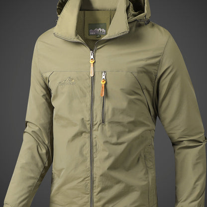 Classic Essential Outdoor Lightweight Hooded Jacket - Windproof Strike Coat With Regular Fit - Perfect For Men In Spring And Autumn