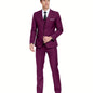 Men's Suits Set 3pcs Business Work Banquet Performance Travel Holiday Vacation Daily Birthday Gift Dress Tuxedo Jacket Coat Blazer Vest Pants Suit Set for Men Size XS-XXXL Wedding Season