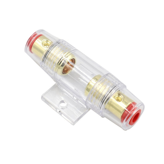 High-Performance AGU Fuse Holder for Car Audio & Accessories - 4-8 Gauge, Golden-Plated Aluminum Alloy with 30A/60A/100A Fuses Included