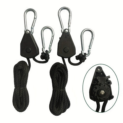 4pcs Heavy Duty Adjustable Camping Ropes with Carabiners - Durable Nylon Tie Downs for Tents, Canopies & Tarps