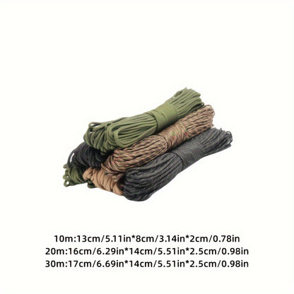 10m/20m/30m 4mm Thick Braided Paracord For Camping And Hiking, Handmade DIY Rope