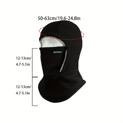 1pc DEFATU·S Winter Balaclava Knit Fabric Hood, Thickened Windproof Face Cover with Ear Protection, Unisex, Machine Washable, for Cycling, Running, Skiing, Fishing, Outdoor Sports, Thanksgiving, Christmas, New Year