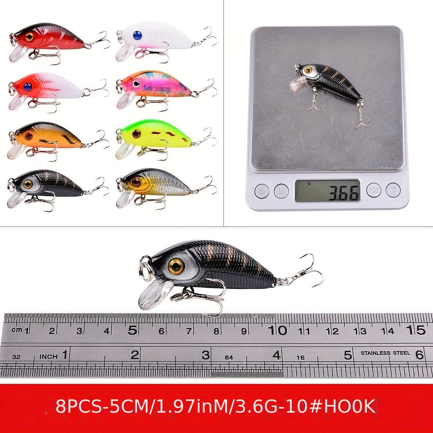 56pcs Premium Minnow Fishing Lures Kit - Hard Bait Plastic Tackle Crank Baits for Freshwater and Saltwater Fishing - Lifelike Design for Increased Catch Rates